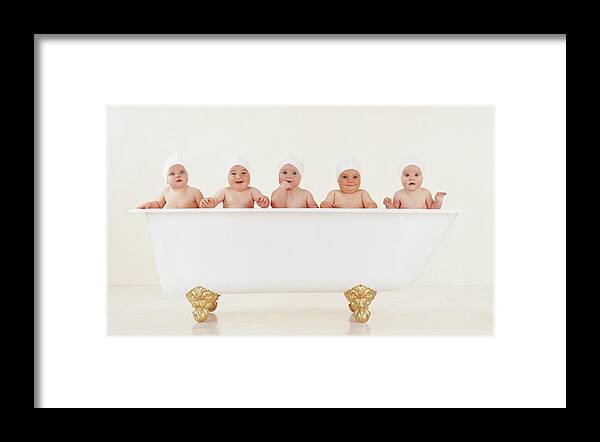 Bathrub Framed Print featuring the photograph Bathtub Babies by Anne Geddes