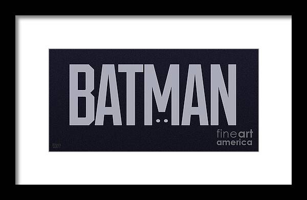 Batman Framed Print featuring the digital art Batman Type Treatment by Brian Watt