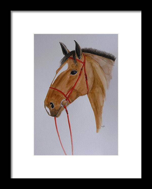 Horse Framed Print featuring the painting Bay by Lisa Mutch