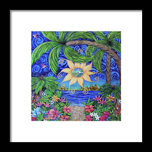 Tropical Framed Print featuring the painting Bay of Dreams by Winona's Sunshyne