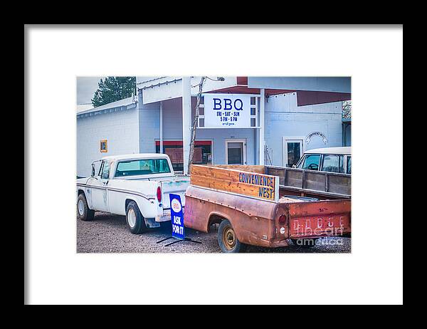 Bbq Barbecue Restaurant Framed Print featuring the photograph BBQ West 1 by Metaphor Photo