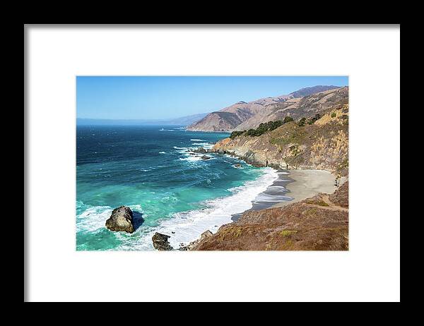 Ngc Framed Print featuring the photograph Beach and Surf Along Big Sur by Robert Carter