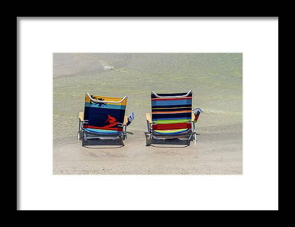 Florida Framed Print featuring the photograph Beach Chairs by Marian Tagliarino