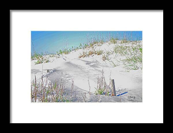 Beach Sand Dune In Florida Coast. Framed Print featuring the photograph Beach dune by Bess Carter