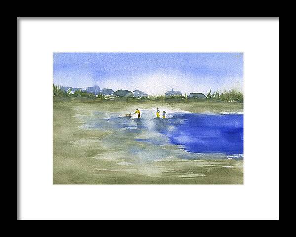 Beach Framed Print featuring the painting Beach Play Pawleys Island by Frank Bright
