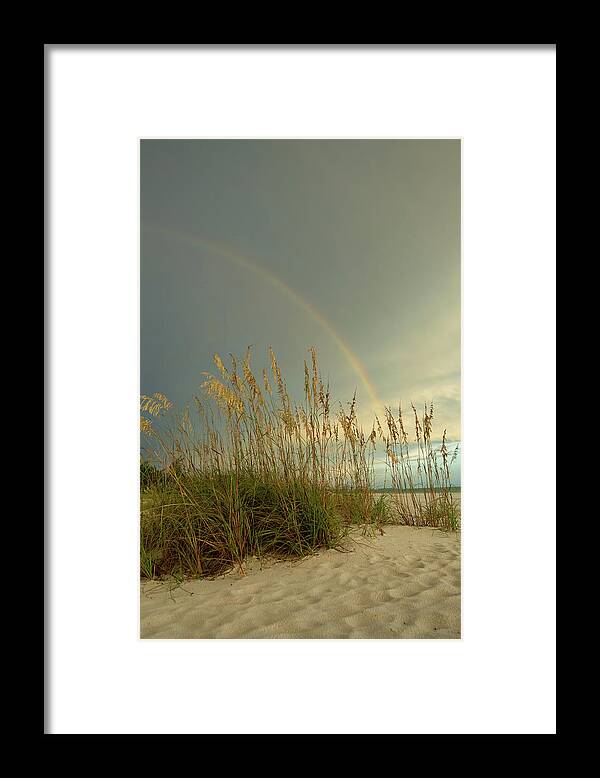 Beach Framed Print featuring the photograph Beach Rainbow by Carolyn Hutchins