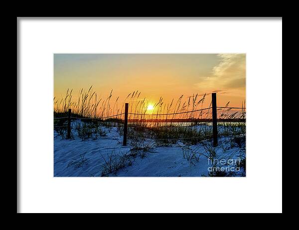 Sun Framed Print featuring the photograph Beach Sand Dunes Sunset, Perdido Key, Florida by Beachtown Views