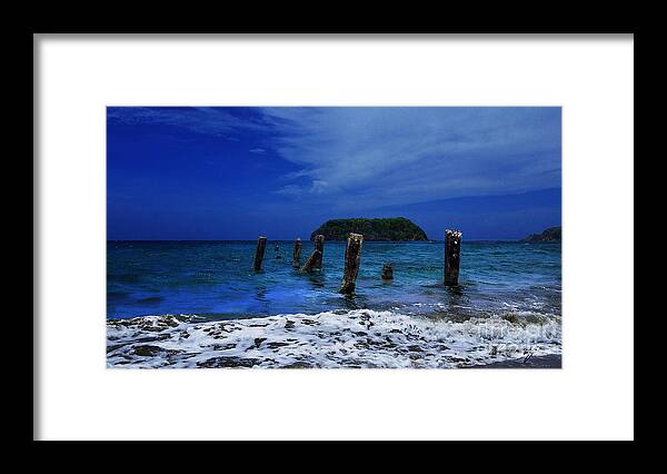 Beach Talk Framed Print featuring the photograph Beach Talk Moon by Aldane Wynter