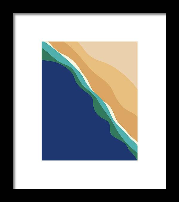 Beach Vibes Modern Abstract Framed Print featuring the digital art Beach Vertical View by Dan Sproul