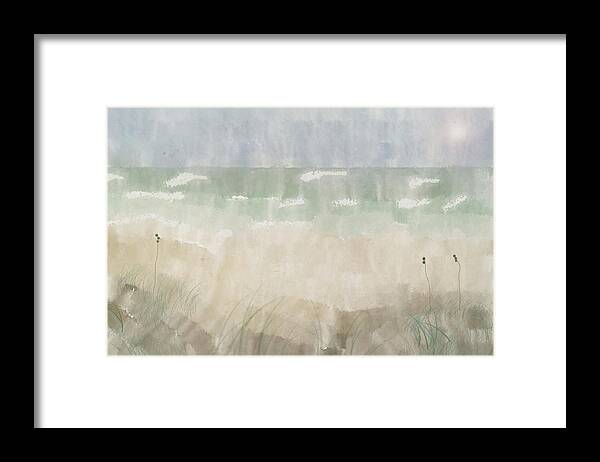 Beach Framed Print featuring the digital art Beach View by Alison Frank