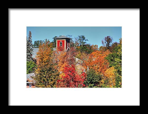 Bear River Nova Scotia Colours Color Autumn Fall Red Tower Yellow Orange Seasons Framed Print featuring the photograph Bear River Colours by David Matthews