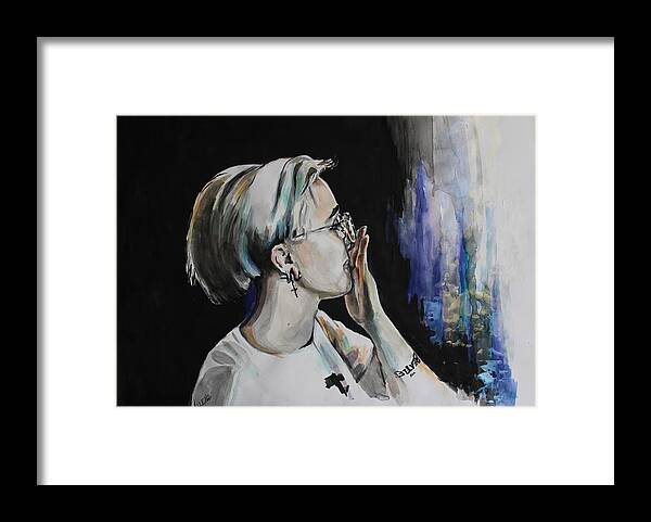 Beatles Framed Print featuring the painting Beatles fan by Lucia Hoogervorst