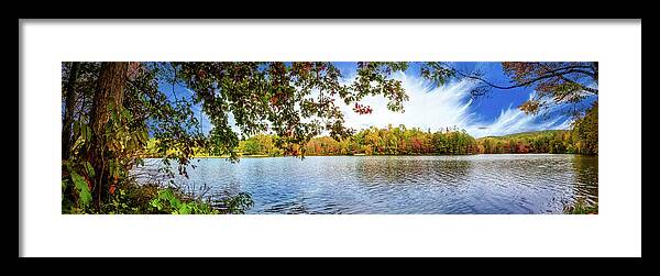 Carolina Framed Print featuring the photograph Beautiful Autumn Lake at Indian Boundary by Debra and Dave Vanderlaan