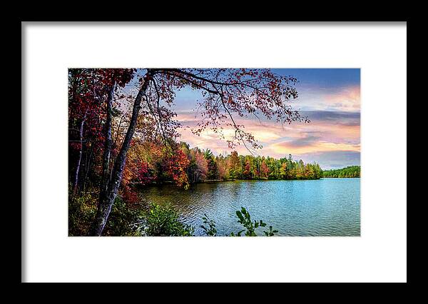 Carolina Framed Print featuring the photograph Beautiful Fall Colors at Indian Boundary Lake by Debra and Dave Vanderlaan