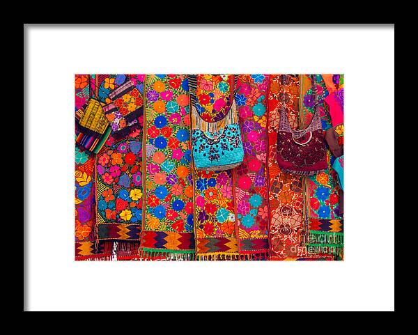 Color Framed Print featuring the photograph Beautiful Flowers at the Otavalo Market in Ecuador by L Bosco