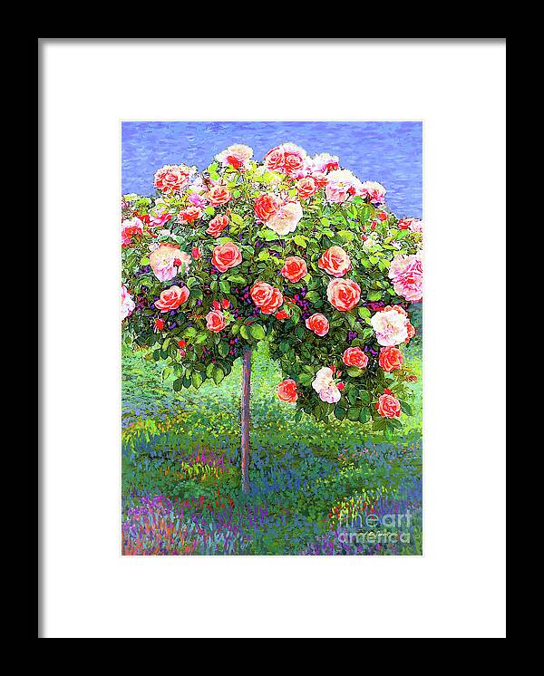 Tree Framed Print featuring the painting Beautiful Little Rose Tree by Jane Small