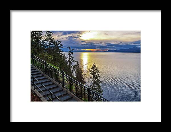 Alex Lyubar Framed Print featuring the photograph Beautiful sunset in Stanley Park by Alex Lyubar