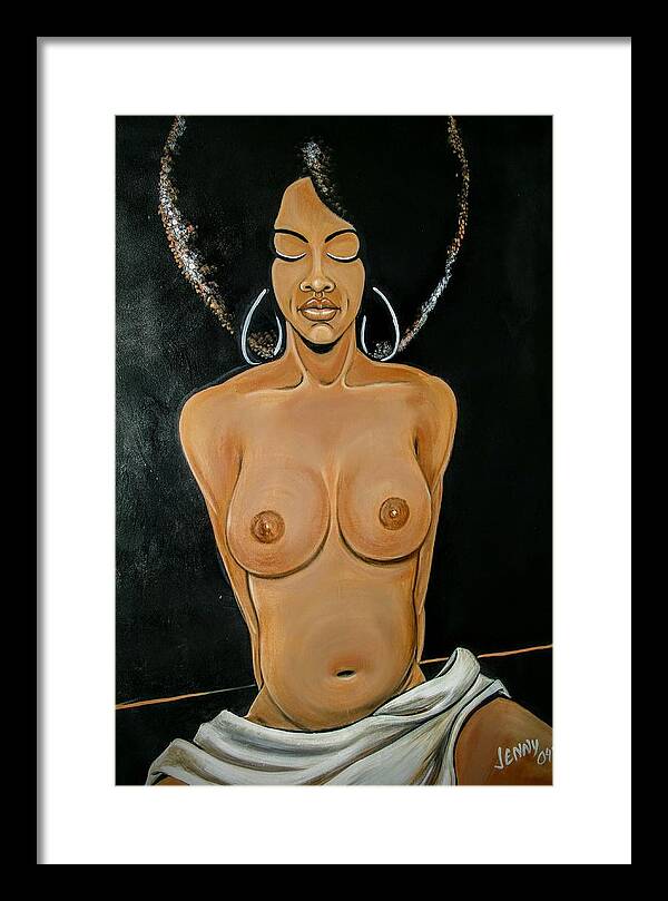 African American Woman Framed Print featuring the painting Beauty by Jenny Pickens