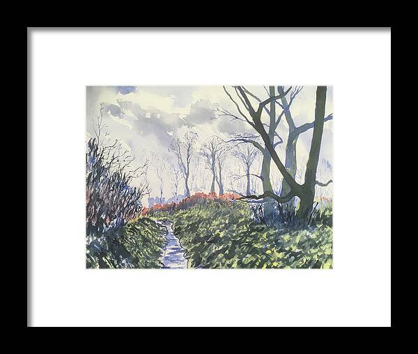 Watercolour Framed Print featuring the painting Beck in Back Lane by Glenn Marshall