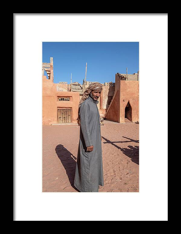 Bedouin Framed Print featuring the photograph Bedouin in Wadi Rum, Jordan by Dubi Roman