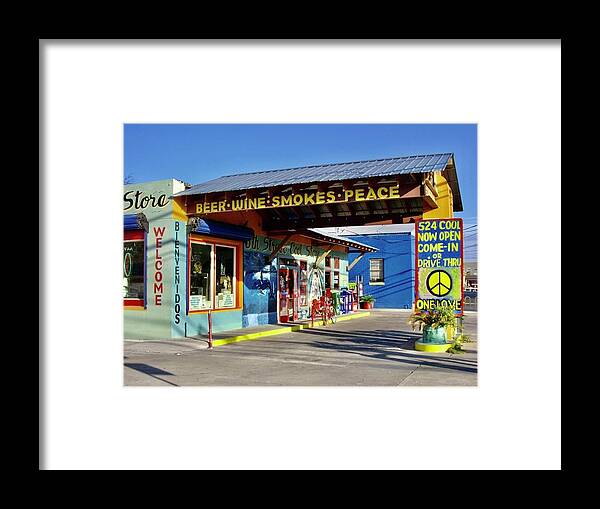 Austin Framed Print featuring the photograph Beer Wine Smokes Peace by Tanya White