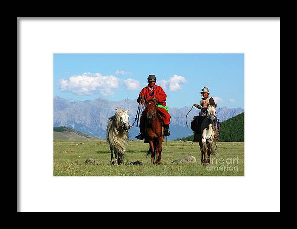 Before Mongol Naadam Day Framed Print featuring the photograph Before Mongol Naadam day by Elbegzaya Lkhagvasuren