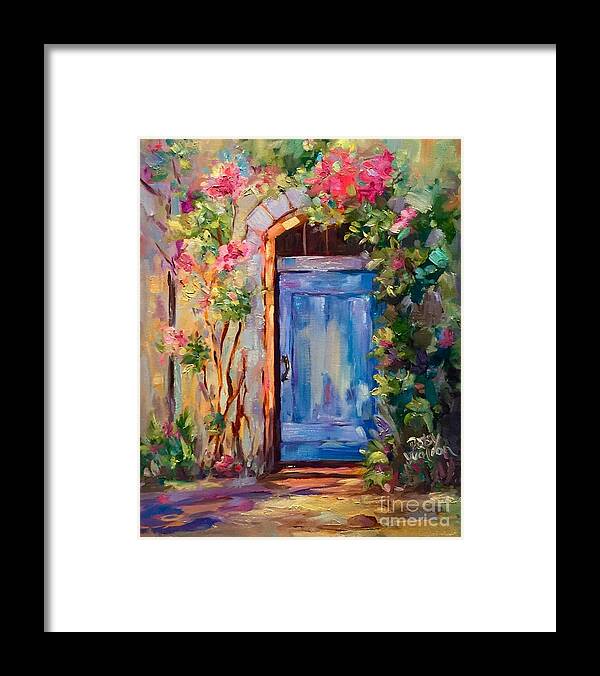 Blue Door Framed Print featuring the painting Behind Closed Doors by Patsy Walton