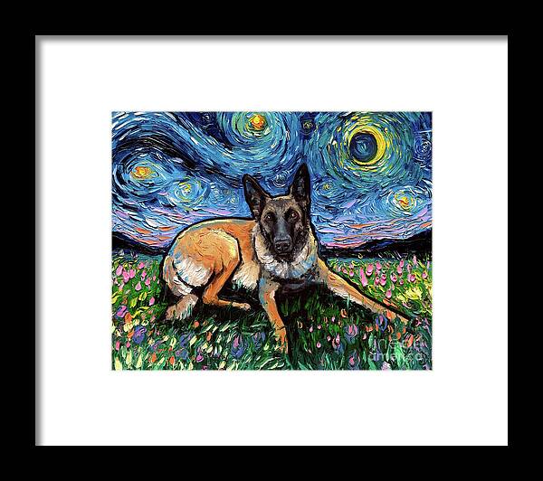 Belgian Malinois Framed Print featuring the painting Belgian Malinois by Aja Trier