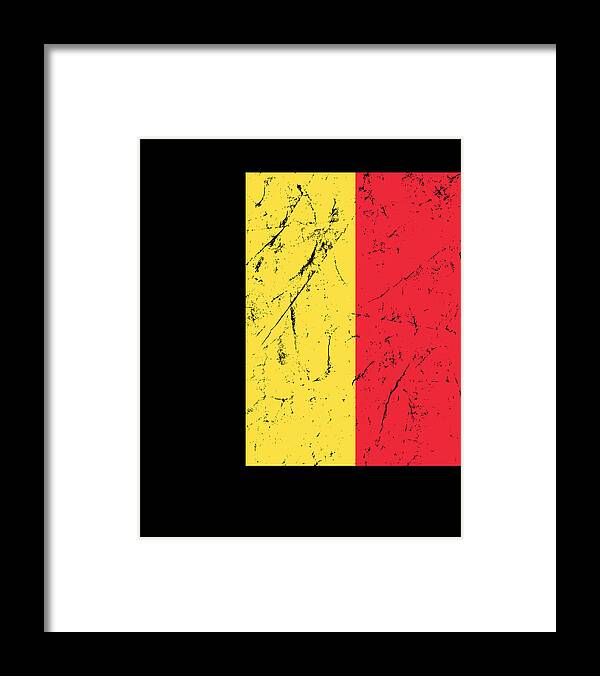 Funny Framed Print featuring the digital art Belgium Flag by Flippin Sweet Gear