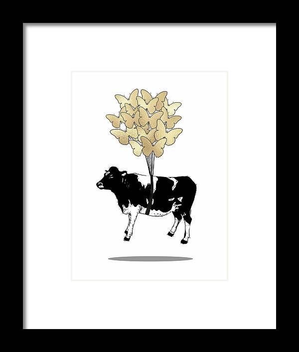 Cow Framed Print featuring the digital art Believe I by Ink Well