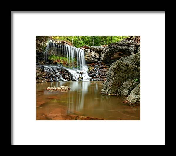 Bella Vista Framed Print featuring the photograph Bella Vista Arkansas Pinion Creek Falls Below Lake Ann by Gregory Ballos