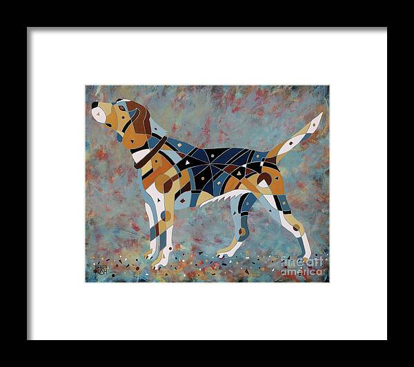 Beagle Framed Print featuring the painting Belle the Beagle by Barbara Rush