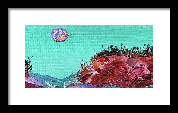 Landscape Framed Print featuring the painting Below Jupiter's Storm by Ashley Wright