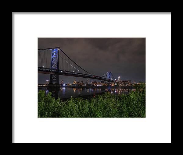 Bridge Framed Print featuring the photograph Ben Franklin Bridge From Cooper's Poynt by Kristia Adams