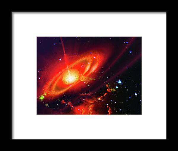 Outer Space Framed Print featuring the digital art Bending Space Time by Don White Artdreamer