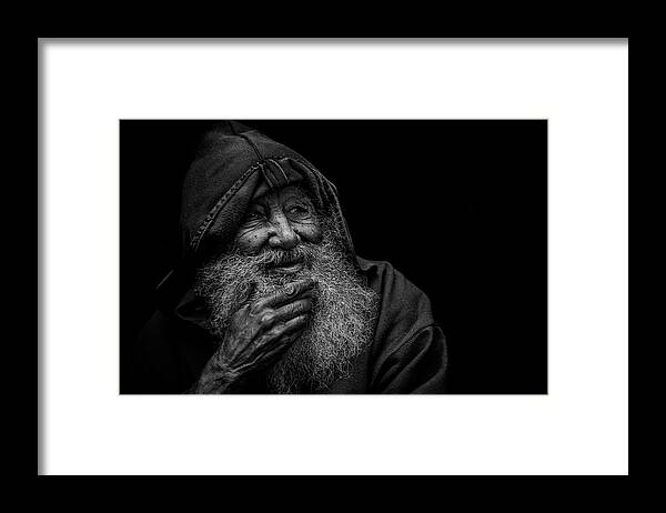 Yancho Sabev Photography Framed Print featuring the photograph Berber' Smile by Yancho Sabev Art