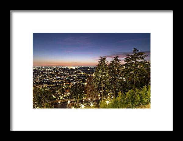 Bergamo Framed Print featuring the photograph BERGAMO Sunset from the city walls of Citta Alta by Melanie Viola