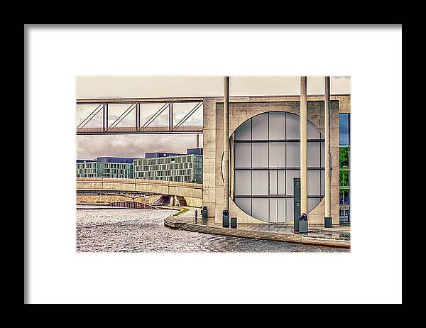 Federal Chancellery Framed Print featuring the photograph Berlin River Spree Walk by WAZgriffin Digital