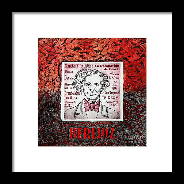 Berlioz Framed Print featuring the mixed media Berlioz portrait by Paul Helm