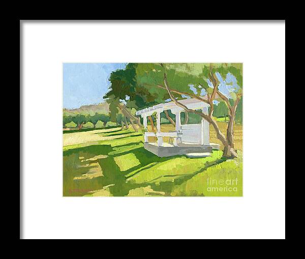 Wine Tasting Framed Print featuring the painting Bernard Winery, San Diego by Paul Strahm