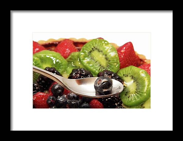 Berry Framed Print featuring the photograph Berry Cake and Spoon by Masha Batkova