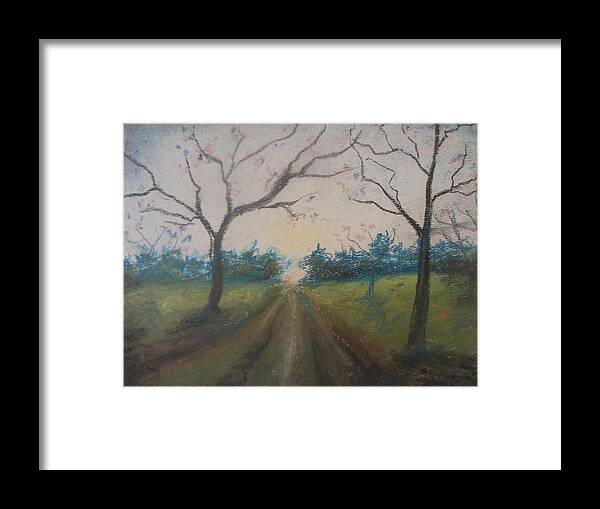 Fate Framed Print featuring the painting Berry Road by Jen Shearer