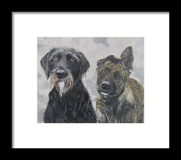 Dog Framed Print featuring the drawing Best Friends by Kelly Speros