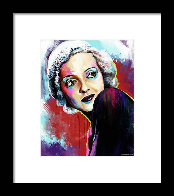 Betty Framed Print featuring the painting Bette Davis painting by Movie World Posters