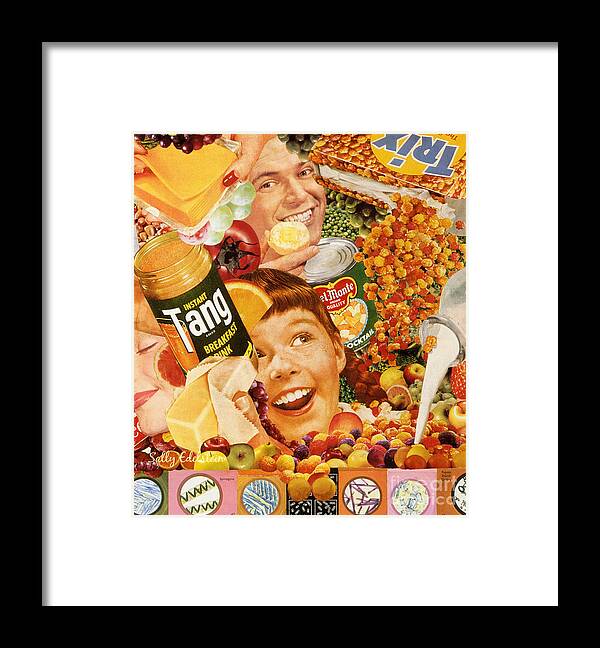 Collage Framed Print featuring the mixed media Fun Filled Food by Sally Edelstein