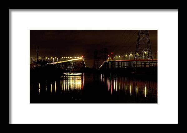 Bridge Framed Print featuring the photograph Between the Bridges by Jerry Connally