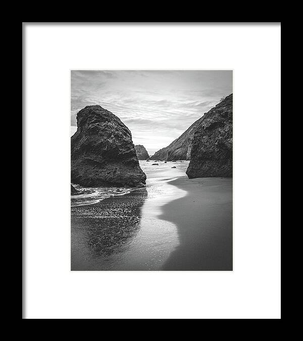 Black And White Photography Framed Print featuring the photograph Between Waves by Lupen Grainne
