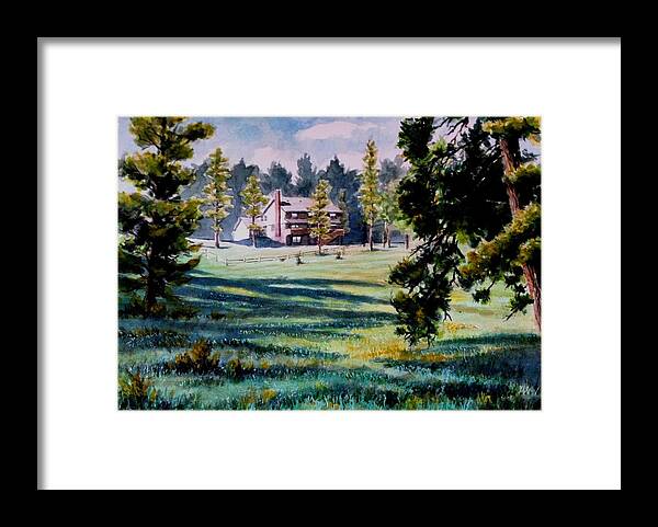Colorado Ranch Framed Print featuring the painting Beyer Ranch House by John West