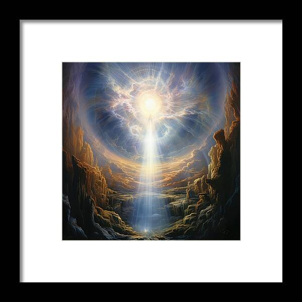 God Framed Print featuring the painting Beyond All Knowing by Lourry Legarde