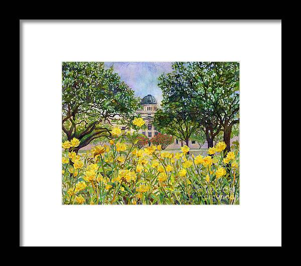 Tamu Framed Print featuring the painting Beyond Rose Garden by Hailey E Herrera